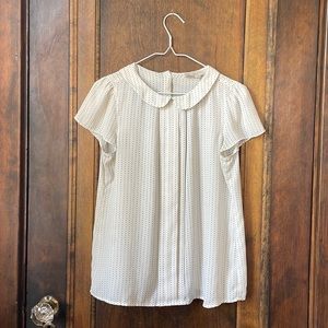 Anne Taylor Loft Petites Peter Pan Collar Puff Sleeve Blouse Women’s MP